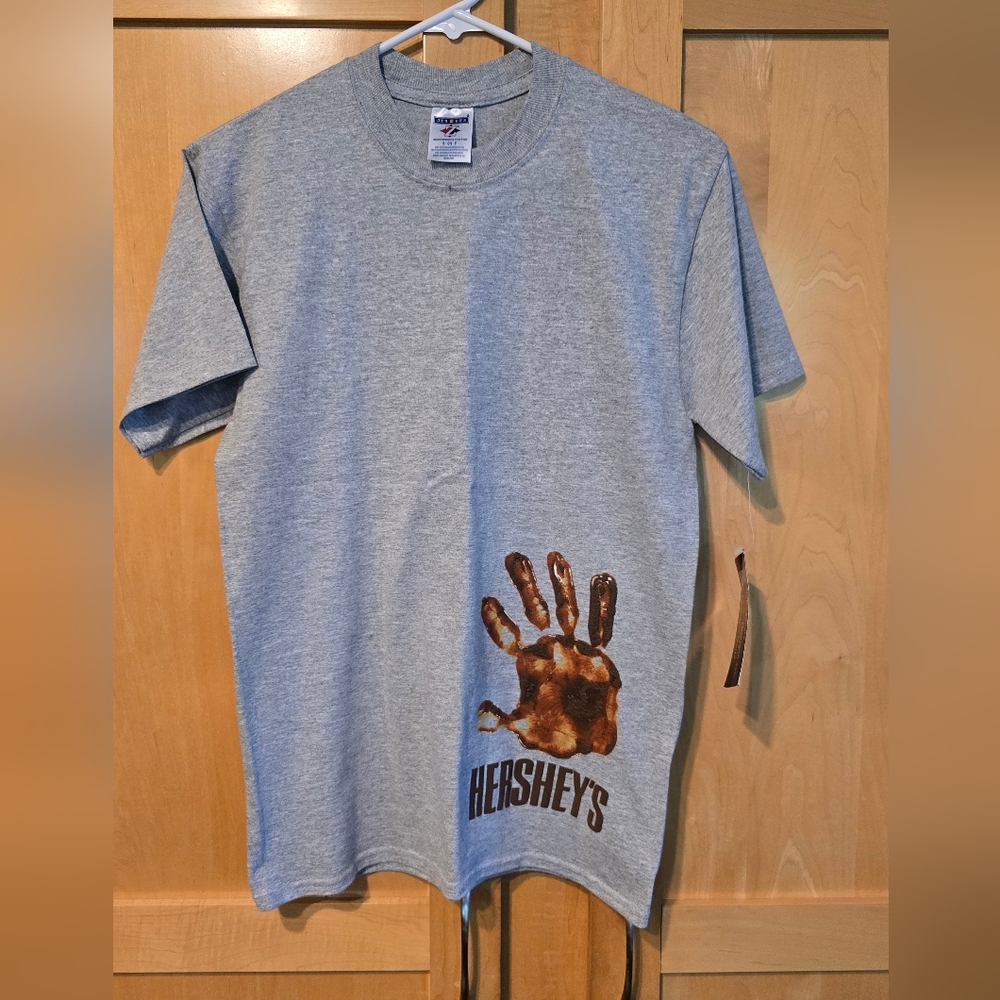 Jerzees Gray and Brown Short Sleeve Tee Casual Crew Neck